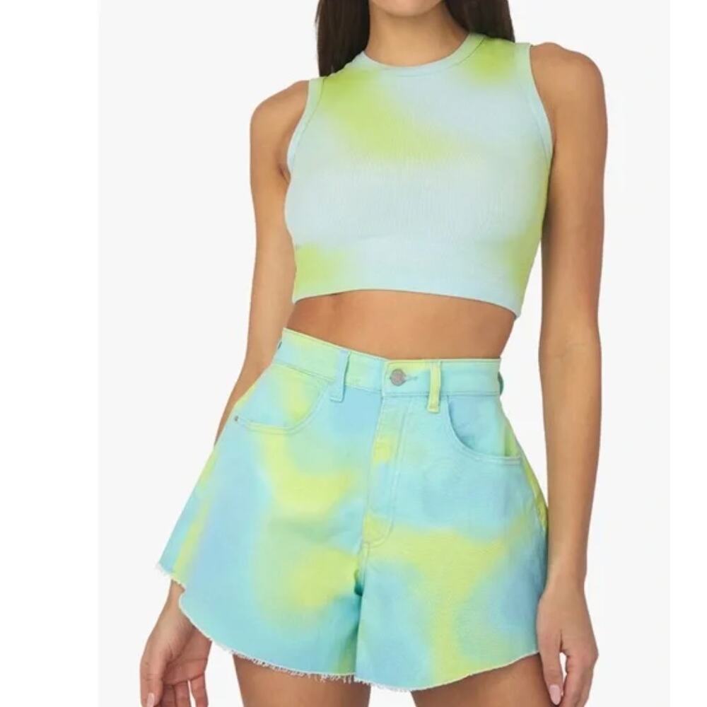 WeWoreWhat - Flare Bell Shorts - Tie Dye - Size 24 - Picture 2 of 6